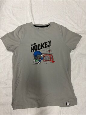 Kids' Grey 'More Hockey' Graphic Tee